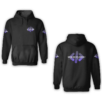 Discover Web Developer Typography (HTML, CSS, JavaScript) 3D Hoodies