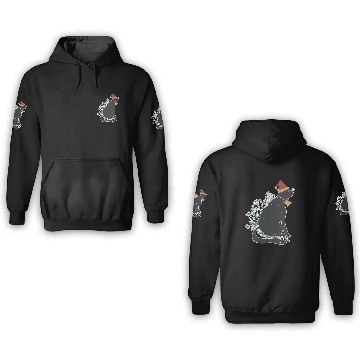 Discover Santa Black Cat Tangled Up In Christmas Tree Light 3D Hoodies