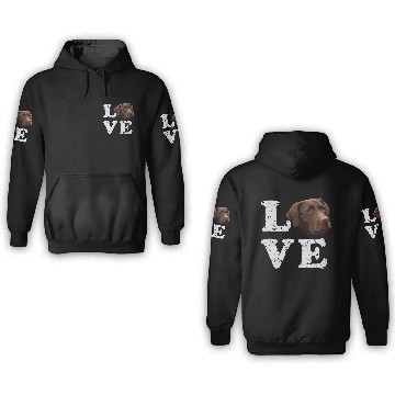 Discover I Love My Chocolate Lab Labrador Retriever Dog 3D Hoodies
