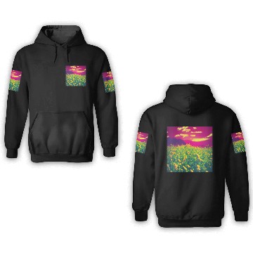 Discover Abstract Flowers on a Pink Background 3D Hoodies