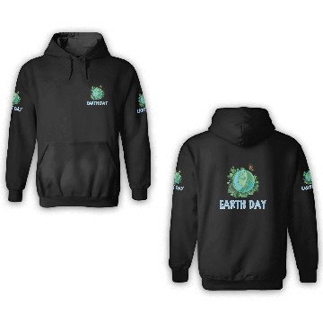 Discover Earth Day Gift Globe Plants Butterfly Save the 3D Hoodies