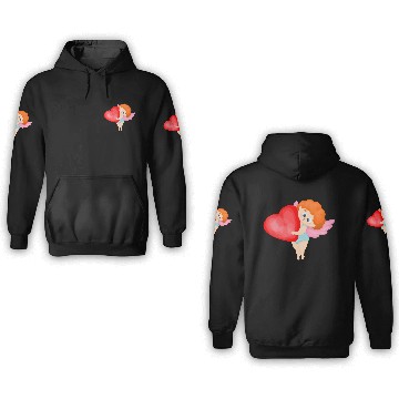 Discover Lovely cupids. Cupid with a red heart 3D Hoodies