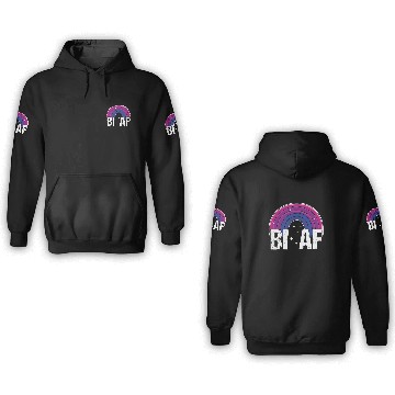 Discover Bi AF Bisexual Pride Flag Rainbow 3D Hoodies