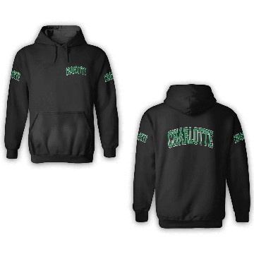 Discover Charlotte Varsity Style Green Text 3D Hoodies