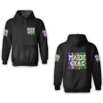 Discover Mardi Gras Beads design - Mardi Gras Fat Tuesday 3D Hoodies