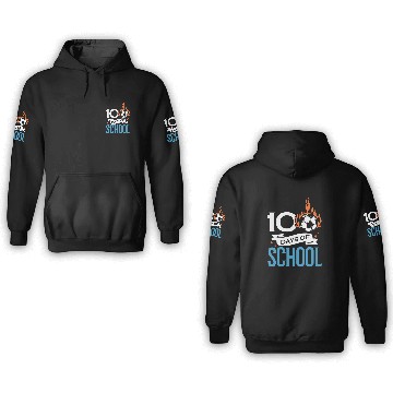 Discover 100 Days Of School Soccer Football Athletic 3D Hoodies
