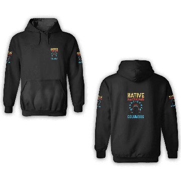 Discover Native American Discovered Columbus 1492 Anti 3D Hoodies