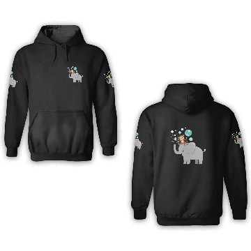 Discover Bubbles Elephant Monkey Children 3D Hoodies