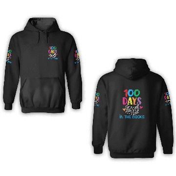 Discover 100 Days in the Books - Book Lover English Reading 3D Hoodies