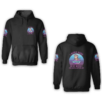 Discover working monkey monkeys office saying 3D Hoodies