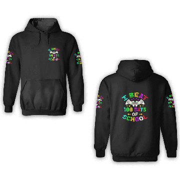 Discover I Beat 100 Days Of School Video Game Player Kid 3D Hoodies