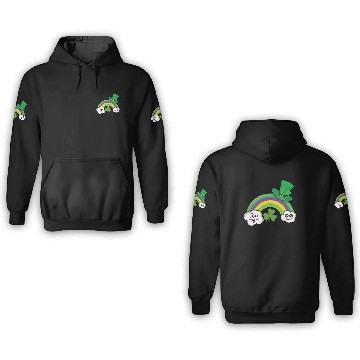 Discover Kawaii Clouds Rainbow Happy Saint Patrick Day 3D Hoodies