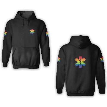 Discover LGBT Caduceus EMT Medical Symbol 3D Hoodies