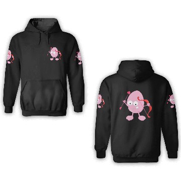 Discover Kids Valentines Day Valentine Light Pink Monster 3D Hoodies
