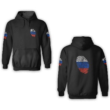 Discover Russian flag fingerprints 3D Hoodies