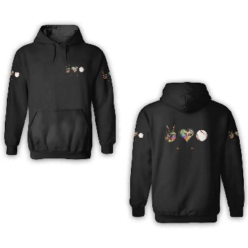 Discover peace love baseball 3D Hoodies