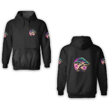 Discover Synthwave Bonsai Tree 3D Hoodies