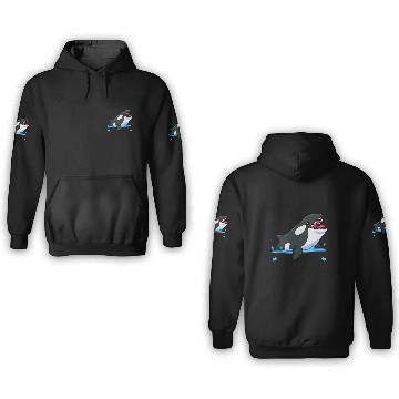 Discover I like orcas and maybe like 3 people killer whale 3D Hoodies