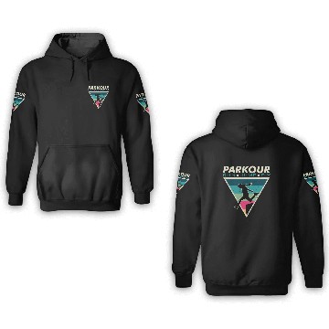 Discover Parkour training, fast, efficient, way, leaping 3D Hoodies