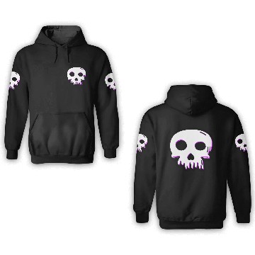 Discover 2D Vector Cartoony Synthwave Skull 3D Hoodies
