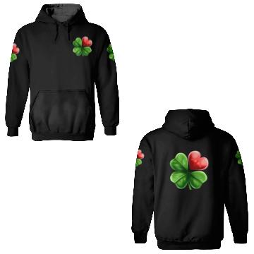 Discover Four Leaf Clover Shamrock With Heart For St 3D Hoodies