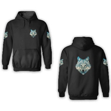 Discover Wolf Face Gray Wolf Fearless Warrior Wild Animal 3D Hoodies