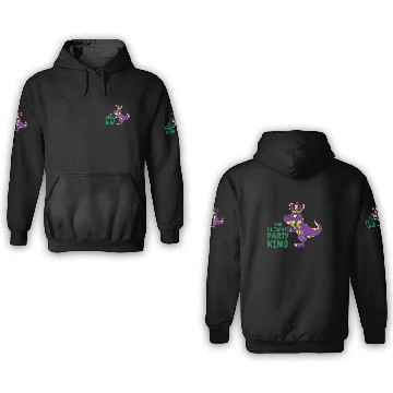 Discover Mardi Gras Carnival T-rex Dinosaur Party King 3D Hoodies