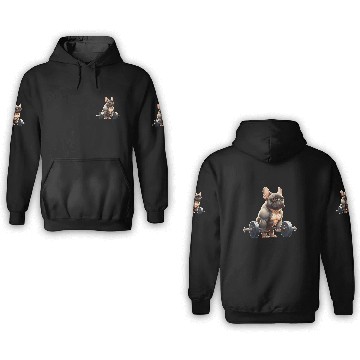 Discover Funny French Bulldog Bodybuilding Gym 3D Hoodies