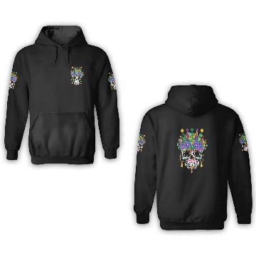 Discover Mardi Gras Mask Flower Sugar Dia De Los Muertos 3D Hoodies