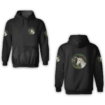 Discover Magical Unicorn Surrounded by Wildflowers 3D Hoodies
