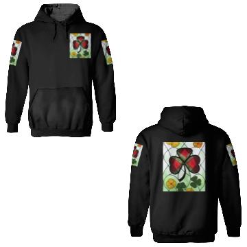 Discover Red plaid Shamrock with Yellow Poppies (AI Art) 3D Hoodies