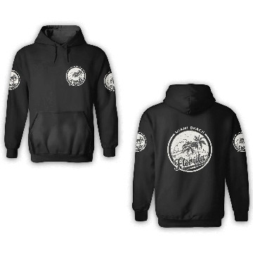 Discover vintage Miami beach, Summer beach 3D Hoodies