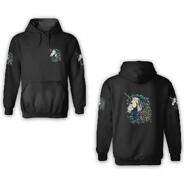 Discover Unicorn elf mythical creature tattoo drawing horse 3D Hoodies