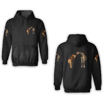 Discover Lion kisses giraffe 3D Hoodies