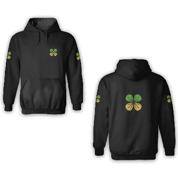 Discover Patrick s day four leaf clover png 3D Hoodies