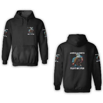 Discover America is Worth Fighting For American Bald Eagle 3D Hoodies