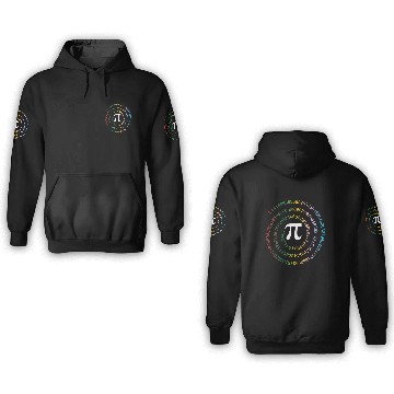 Discover Pi number sequence spiral Math Nerd Pie Day Funny 3D Hoodies