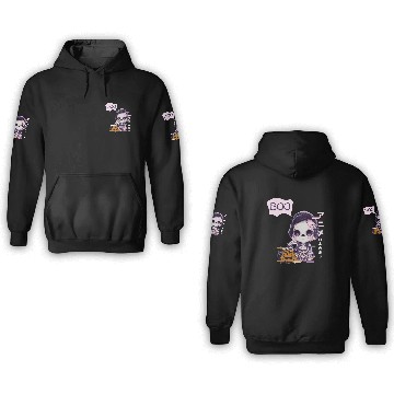Discover Cute Skeleton Chibi Pumpkin Japanese Aesthetic 3D Hoodies