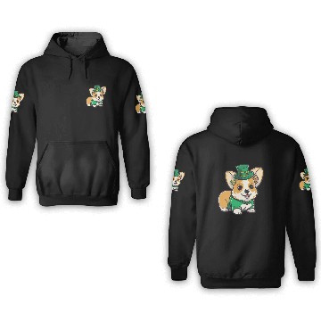 Discover st patricks day - chibi corgi dog 3D Hoodies