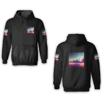 Discover Dubai silhouette skyline abstract art 3D Hoodies
