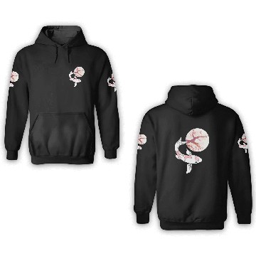 Discover Koi Sakura Tree Moon Cherry Blossom Nishikigoi Jap 3D Hoodies
