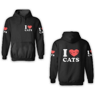 Discover i love cats 3D Hoodies