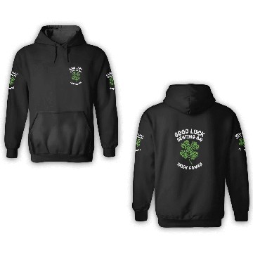 Discover St. Patrick's Day Gaming Shamrock Gamer Video 3D Hoodies
