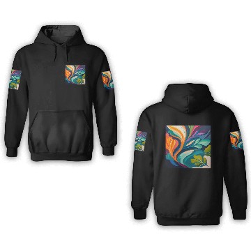 Discover colorful and vibrant abstract painting 3D Hoodies