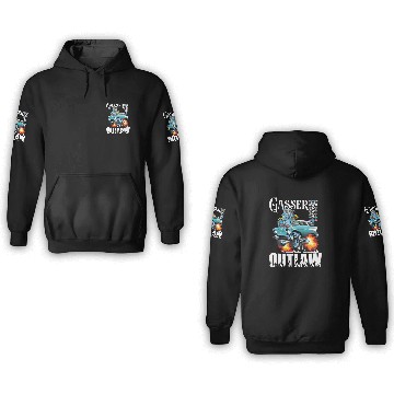 Discover Gasser Outlaw Class Vintage Drag Racing Race Car 3D Hoodies