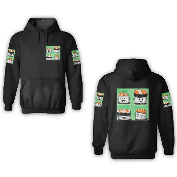 Discover Happy Cheerful Sushi I Love Sushi Design 3D Hoodies