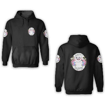 Discover Happy Easter Bunny with Flowers 3D Hoodies