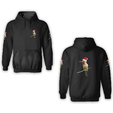 Discover Hummingbird Santa Cute Christmas Hat Design for Bi 3D Hoodies