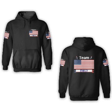 Discover Team Emily USA American Flag Stars 3D Hoodies
