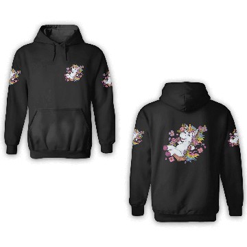 Discover Cute unicorn on swing Flowers Spring gift children 3D Hoodies